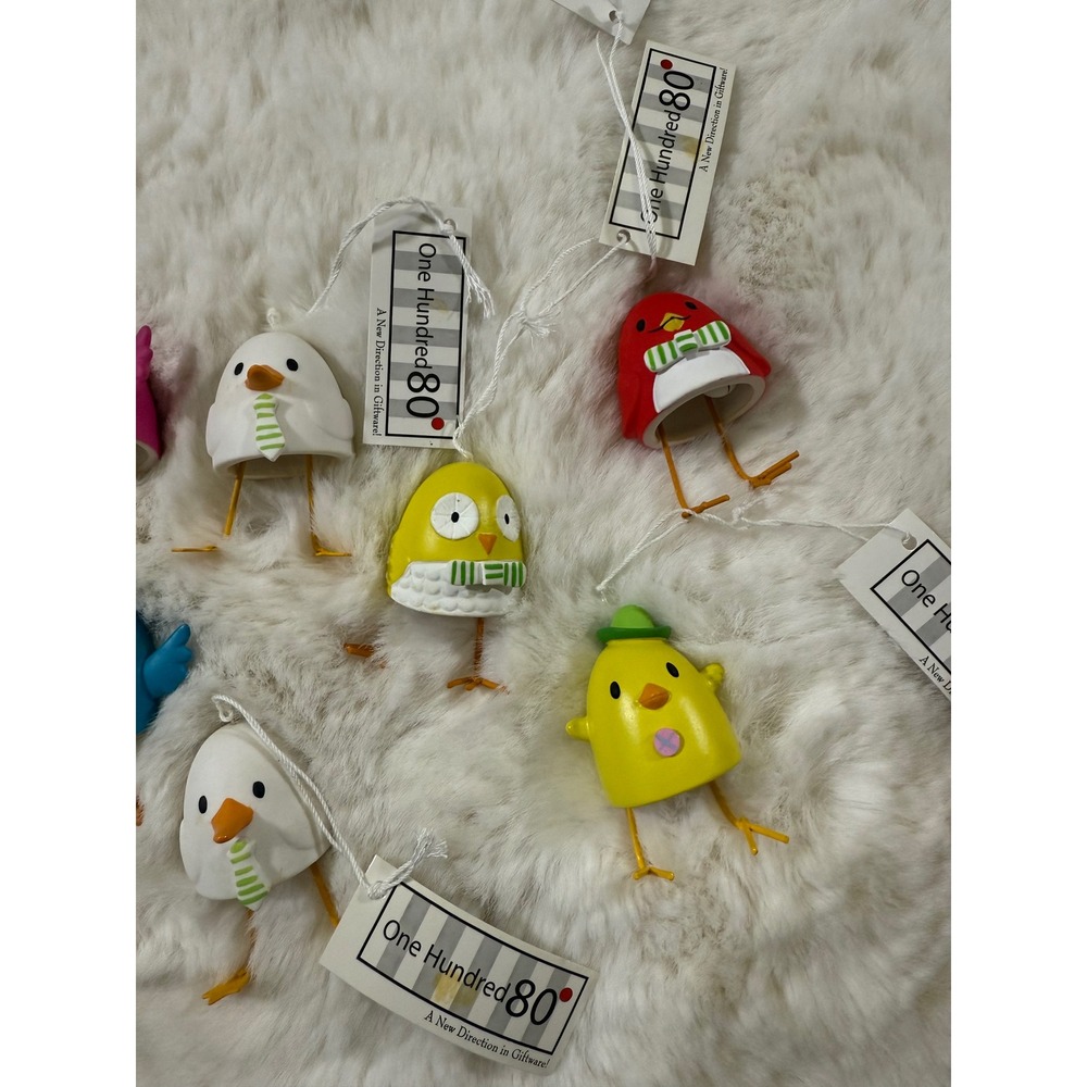 LOT OF 8 One Hundred 80 Degrees Bird Ornament Multicolor Whimsical Spring Easter - Picture 3 of 5